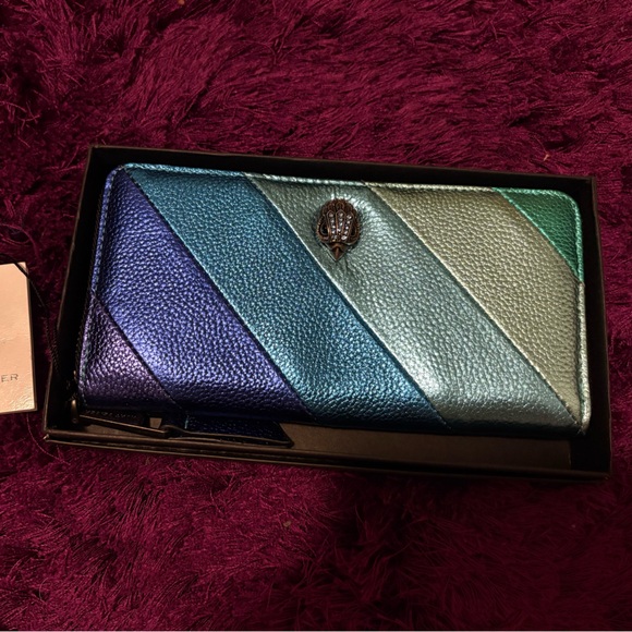 Kurt Geiger Metallic Blue Ombre Zip Wallet - Picture 2 of 6